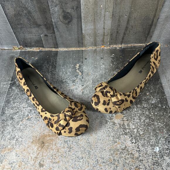 American Eagle Classic Ballet Flats sz 11W Cheetah Animal Print - Picture 1 of 15